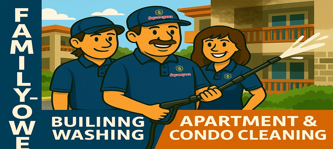Apartment and condo exterior soft washing Squeegeez FL