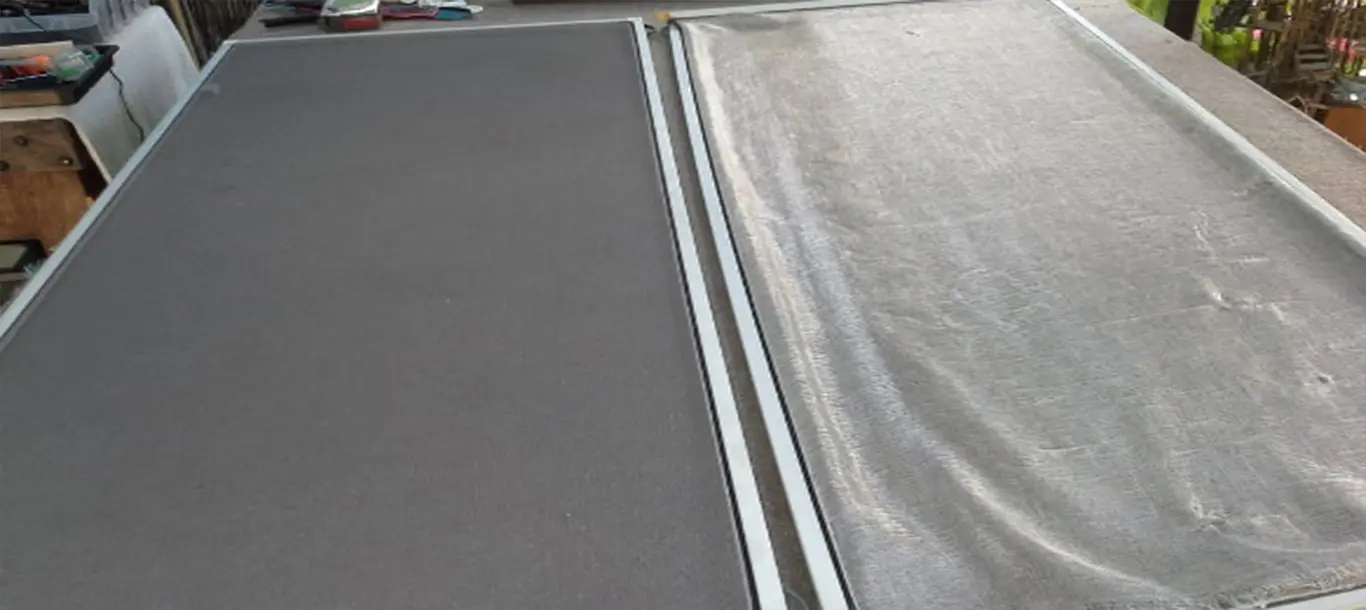 Before and after screen panel replacement